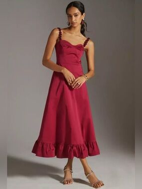 Anthropologie Floral-Hem Maxi Dress